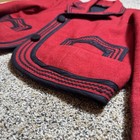 Vintage Guatemalan 100  Wool Bolero Jacket Red Black Soutache Folk Art Sz M