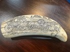 Reproduction Scrimshaw Sperm Whale Tooth Resin    el Paso   Texas Pistols