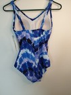 Nwt Womens Speedo Swim Swimming Bathing Suit Sz 8 Blue Tie Dye