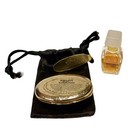 Vtg Pavlova Paris 1922 Swan Solid Compact Pouch Tag   Micro Mini Bottle Perfume