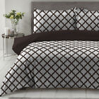 Luxury 3 Piece Bedding Set Reversible Duvet Quilt Cover Microfiber Queen   King