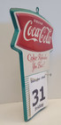 1963 Coke Coca Cola Fishtail Metal Sign Calendar Holder  - Vintage   Original