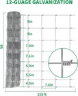 Farm Fence 4 X 328 Ft Heavy Duty Galvanized Cattle Deer Fence Animals Protection