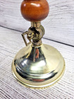 Vintage Double Arm Brass   Wooden Candelabra 11  Taper Candles
