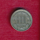 1865 Three Cent Nickel   very Nice Circulated   Free Shipping  