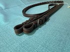 Bobby   s 5 8   x54    Brown Raised With Buckle Leather Laced Snaffle Reins  932-b