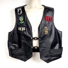 Fmc Leather Vest Biker Motorcycle Mens 52 Harley Davidson Army Vet Patch Pins