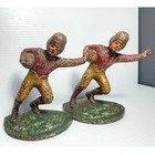 Vintage Hubley Football Player Bookends Cast Iron 1920s Original Paint Antique
