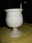 Vintage Relpo Japan Holly 7  Christmas Planter Candy Pedestal Vase W sticker