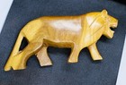 Vintage Hand Carved Wood Africa Lion Wooden Modernist Carving Figurine Statuette