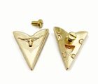 Pair Golden Brass Longhorn Bull Country Western Shirt Blouse Collar Tips 2180