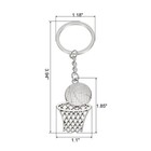Basketball Hoop Keychain Mini Sports Basketball Key Chain Pendant Silver