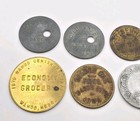 Vtg Lot Of 12 Trade Tokens Coins Golden Oak Pool Economy Grocery F t  Bennett