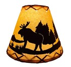 Rustic Oiled Kraft Lamp Shade With Moose Design - 9 