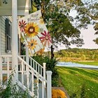 Summer Flowers House Flags For Outdoor  Hello Sunshine Sunflower Daisy Yard 