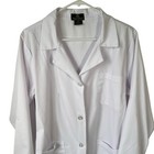 Natural Uniforms Long White Lab Coat Unisex Medium 39  Length 44  Chest Mint