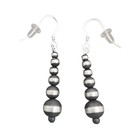 Sterling Silver Navajo Pearl Bead Dangle Earrings