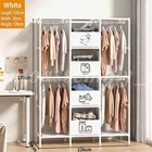 67  Tall Heavy Duty Freestanding Wardrobe Closet 4 Hanging Rod 4 Drawers Storage
