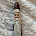 Vintage Carved Wood Pencil Santa Christmas Statue Figurine Rustic 20 