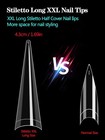 500pcs Xxl Stiletto Nail Tips  Clear Half Cover Stiletto Nail Tips For Acryli   