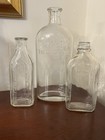 Lot 19 Clear Antique Medicine Bottles Embossed Apothecary 3   -9    Some Glow