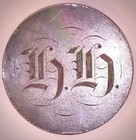 1853 Liberty Seated Quarter    love Token    Reverse Engraved    h H   