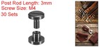 30pack Brass Chicago Screws  3x8mm Post Nail Stud Rivets For Craft Black