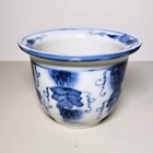 Vintage Small Chinese Blue And White Porcelain Jardiniere Planter Pot