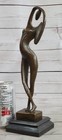 Bronze Sculpture Original Art Deco Modern Abstract Nude Female Statue Artwork Nr