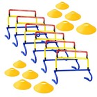 6 Pack Multicolor Agility Hurdles 4 Height Adjustable Speed Training