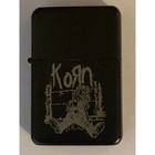 Korn Band Engraved Lighter Black Mate With Case