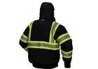 Black High Visibility Insulated Hi Vis Reflective Road Work Safety Bomber Jacket