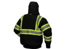 Rj3711 Black High Visibility Insulated Hi Vis Reflective Road Work Bomber Jacket