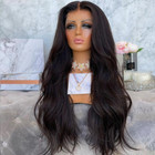 T Lace Front Wigs Long Wavy Darkest Brown Heat Resistant Synthetic Hair