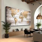 Canvas Wall Art 20   x40 Lagre Map Of The World Painting Ready To Hang Framed W   