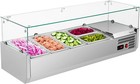 47  Refrigerated Condiment Prep Station  25 1qt 3 1 3   2 1 4 Pans Glass Shield