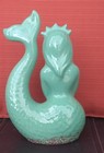Mermaid Statue Decorative Pottery Figurine Tropical Decor Bathroom