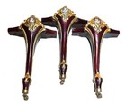 Antique French Carved Oak Gild Legs With King   Queen Miniature Painting