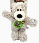 Kong Wild Knots Bear Plush Dog Toy Squeaky Low Stuff Sm md Grey 8 