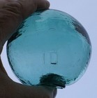 Japanese Glass Fishing Float Blue Green 3 1 4   Few Bubbles Marked Io Or Oi A316