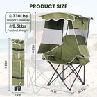 Naizea Camping Chair With Canopy Shade Folding Chair With Cooler Bag   Upf 50 