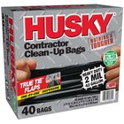 Husky Heavy Duty Contractor Black Bags  42 Gallon  40 Bags  2 Mil  20  Pcr 