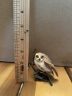 Boehm Porcelain Miniature Owl Sculpture On Bronze  short Eared Owl 