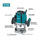 Makita Rp1800 3 1 4 Hp Plunge Router With 15 Amp Motor  22 000 Rpm