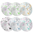 6 Pcs Shower Caps For Women  Double Side Waterproof Shower Cap  Reusable Elastic