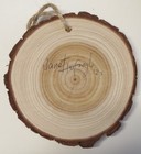 Winter Landscape Wood Slice Christmas Ornament Hand Painted 3    By Janet Hufnagle