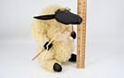 Vintage Knitting Sheep Fabric Sculpture Figurine Handmade Folk Art Humor Novelty