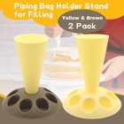 Lutq 2 Pack Piping Bag Holder     Stand For Yellow And Brown 
