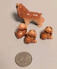 Vintage Hagen Renaker Cocker Spaniel Lot Of 4 Puppy Blonde Dog