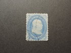 Us Stamp   Scott No 63    1861 1c   Franklin    Blue   Perf 12    Vf